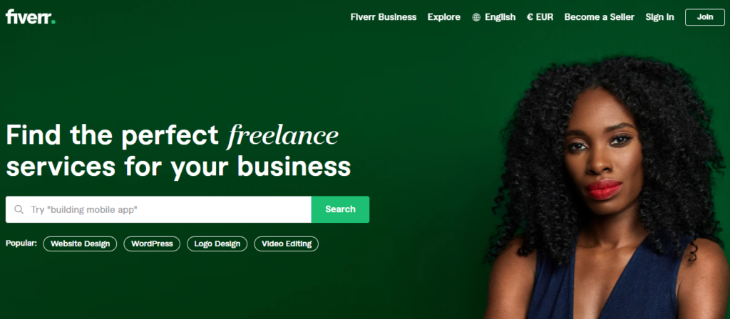 fiverr - a platform for online courses and getting a freelance job