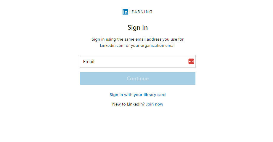 in learning - log in details for using the Linkedin Learning feature